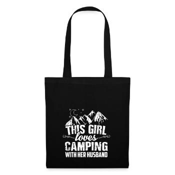 Camping Amant Fille T-shirt cadeau - Sac en tissu - noir - Devant