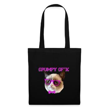 Cute Grumpy Geek Cat Gift - Tote Bag - black - Front