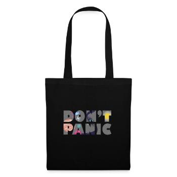 Galaxy Planets Don't Panic Gift - Stoffbeutel - Schwarz - Vorne
