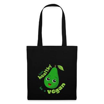 Lebe Gesund , sei ein Veganer , - Stoffbeutel - Schwarz - Vorne