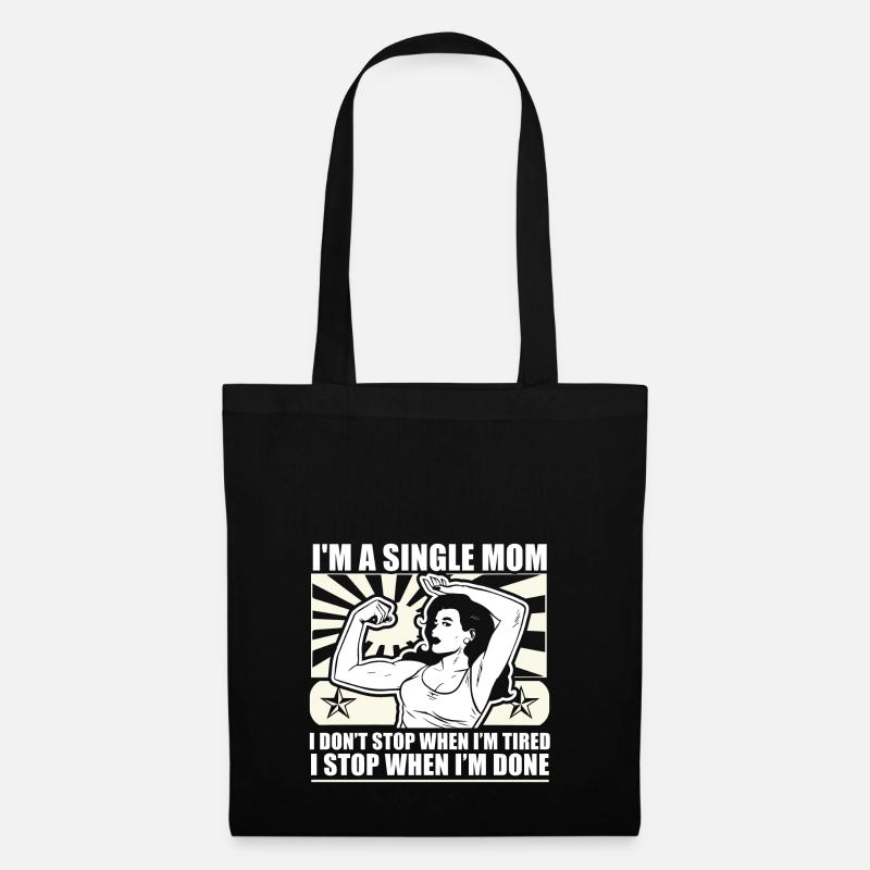 Cool Strong Single Mom T-shirt - Stoffbeutel - Schwarz