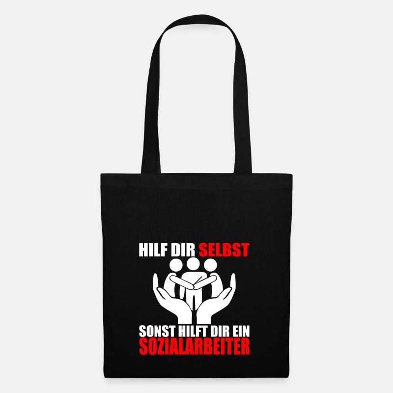 HILF DIR SELBST SONST HILFT DIR EIN SOZIALARBEITER - Stoffbeutel - Schwarz