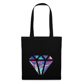 Schlichtes buntes Diamanten Design/Symbol - Stoffbeutel - Schwarz - Vorne