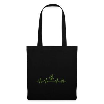 Idée cadeau fleuriste jardinier plante coeur - Sac en tissu - noir - Devant