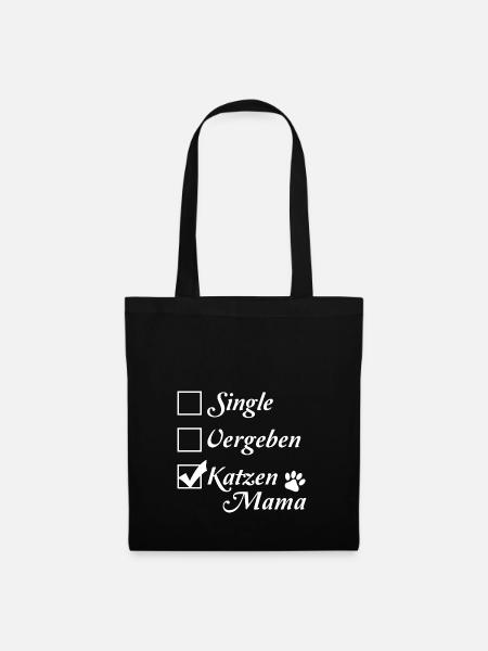 Katzen Mama - Stoffbeutel - Schwarz