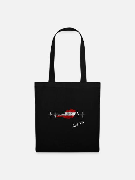 Austria Herzschlag - Stoffbeutel - Schwarz