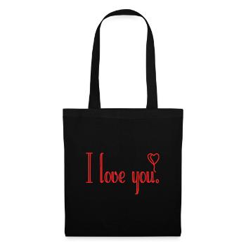 I love you - Stoffbeutel - Schwarz - Vorne