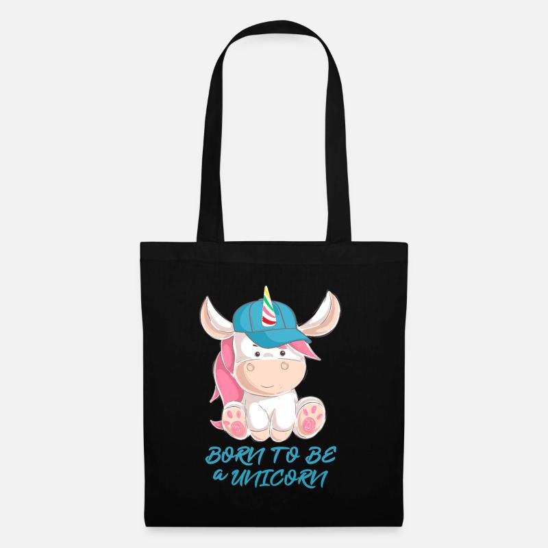 Zum Einhorn geboren - Stoffbeutel - Schwarz