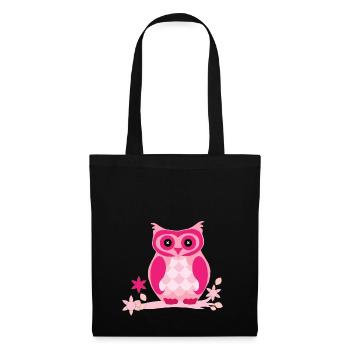 bande dessinée Owl - Sac en tissu - noir - Devant