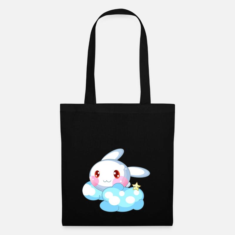 Hase süß Kinder - Stoffbeutel - Schwarz