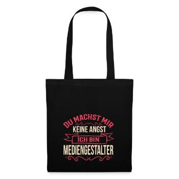 Mediengestalter Bild Ton Beruf T-Shirts Geschenk - Stoffbeutel - Schwarz - Vorne