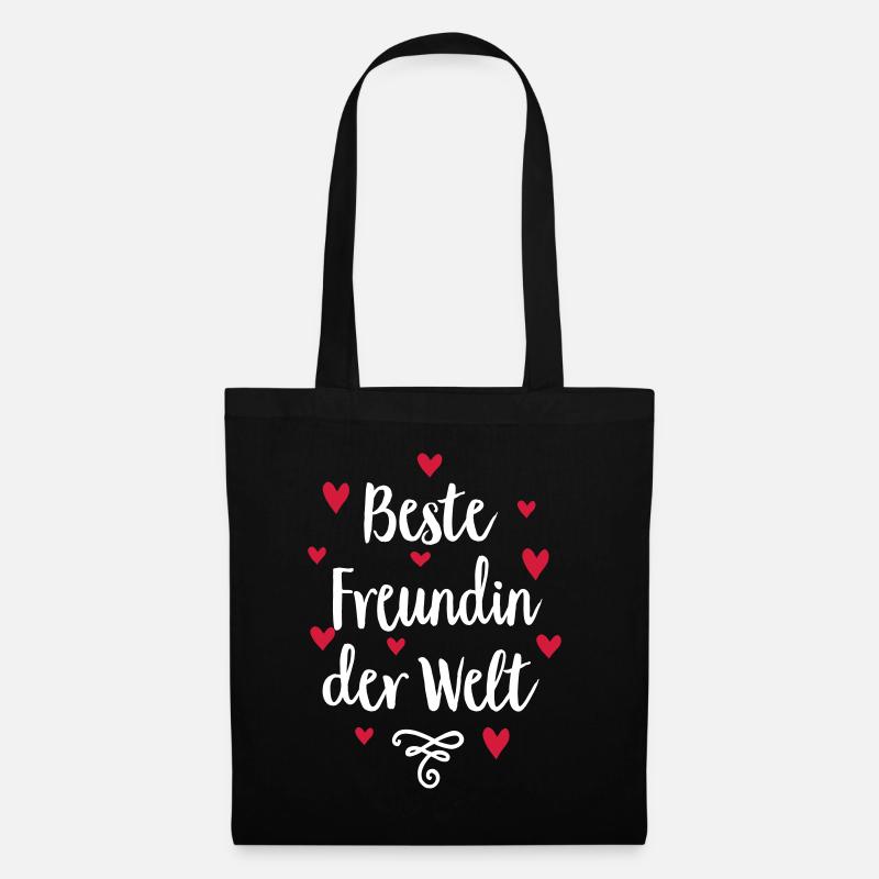 Beste Freundin der Welt - Stoffbeutel - Schwarz