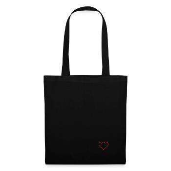 Coeur - Sac en tissu - noir - Devant