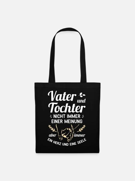 Vater und Tochter - Ein Herz und eine Seele - Stoffbeutel - Schwarz