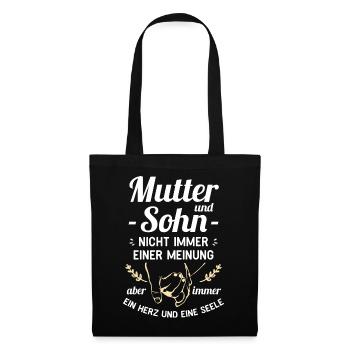 Mutter und Sohn - Ein Herz und eine Seele - Stoffbeutel - Schwarz - Vorne