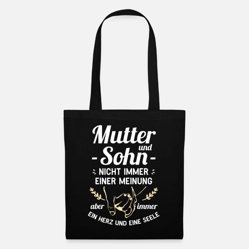 Mutter und Sohn - Ein Herz und eine Seele - Stoffbeutel - Schwarz