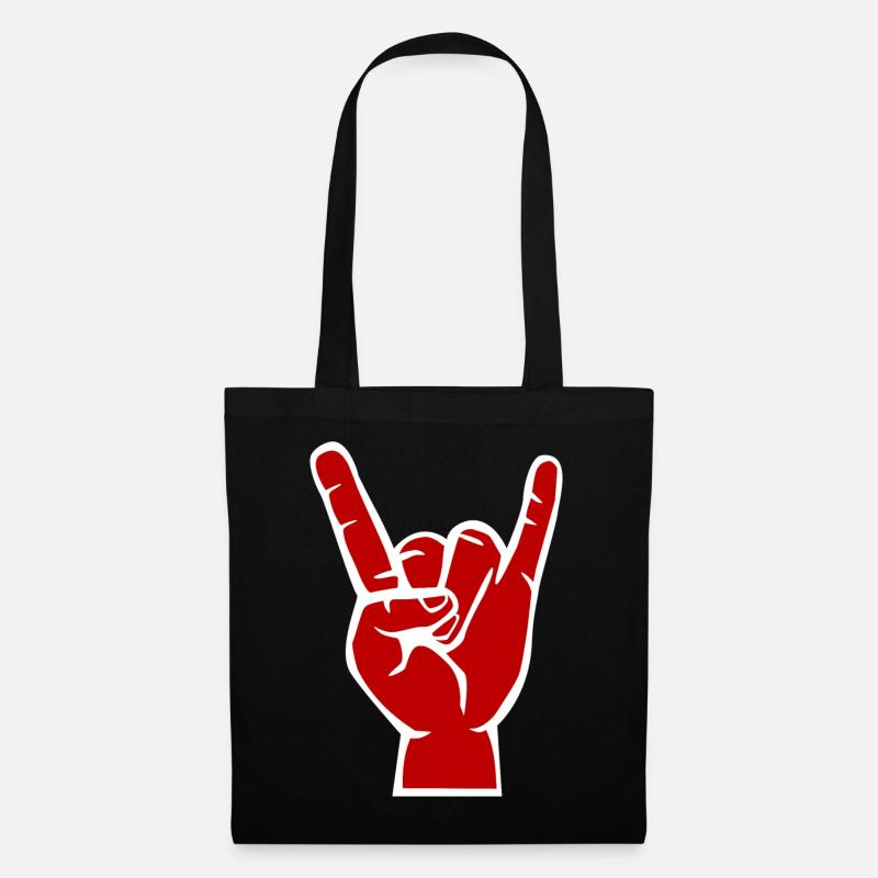 Teufels -Hand, Devil Rock cool metal Symbol - Stoffbeutel - Schwarz