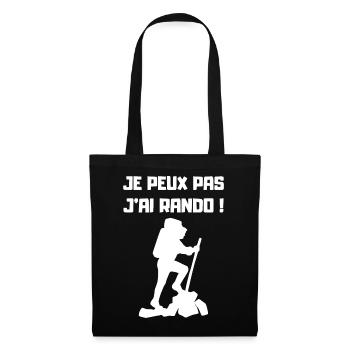 Je peux pas j'ai Rando (blanc) - Sac en tissu - noir - Devant