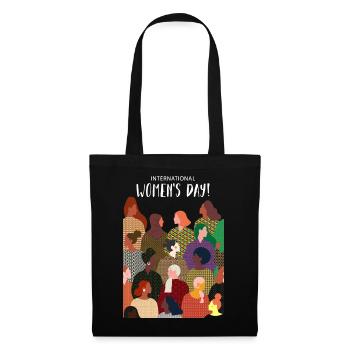 Journée internationale de la femme | 8mars - Sac en tissu - noir - Devant