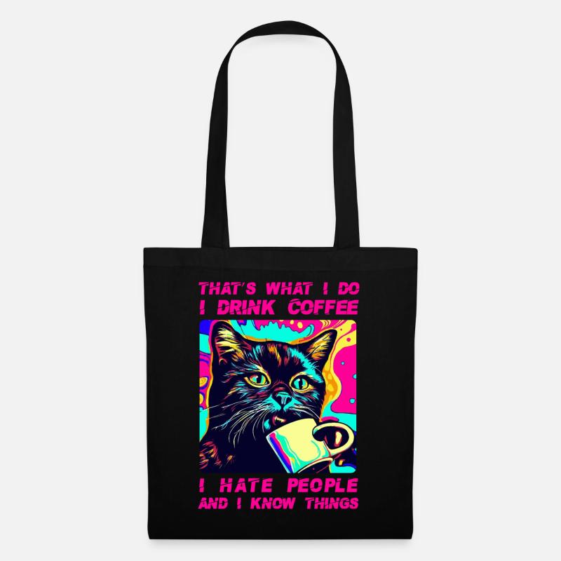 Cozy Cat Coffee - Tote Bag - black