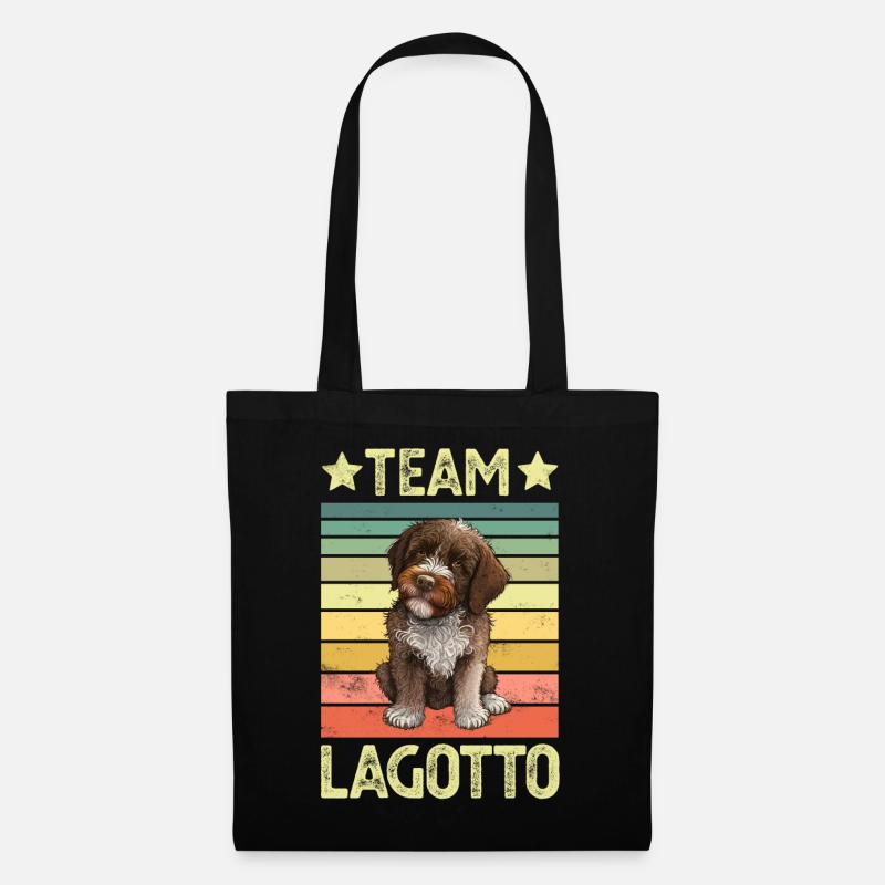Hund Lagotto Romagnolo - Stoffbeutel - Schwarz