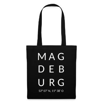 Magdeburg Schriftzug - Stoffbeutel - Schwarz - Vorne