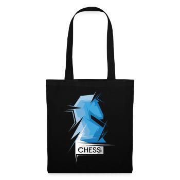 Schach Pferd Origami abstrakt Symbol Illustration - Stoffbeutel - Schwarz - Vorne