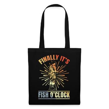 Finally It's Fish Clock - Tote Bag - black - Front