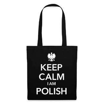 KEEP CALM I AM POLISH Poland Polska Polen - Stoffbeutel - Schwarz - Vorne