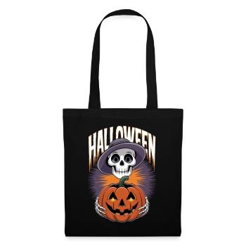 Halloween Skeleton with Lantern Pumpkin - Tote Bag - black - Front
