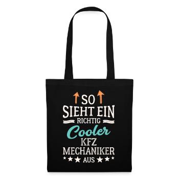 So sieht ein richtig cooler KFZ Mechaniker aus - Stoffbeutel - Schwarz - Vorne