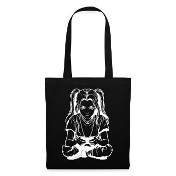 Gamer Girl Drawing - Tote Bag - black - Front