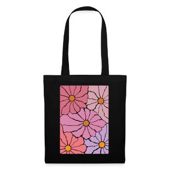 Fleurs de flore bohème - Sac en tissu - noir - Devant