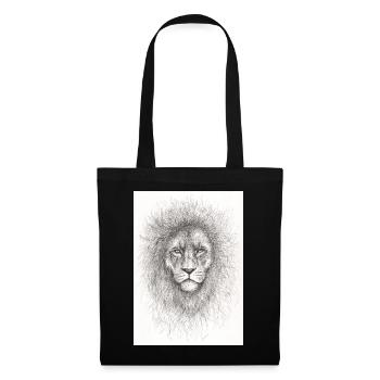 Lion très sérieux - Sac en tissu - noir - Devant