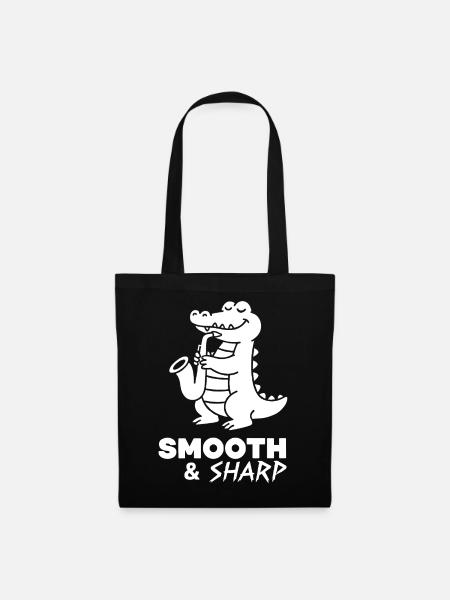 Saxophon Crocodile Retro - Stoffbeutel - Schwarz