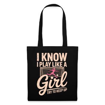 Je sais que je joue comme une fille - Sac en tissu - noir - Devant