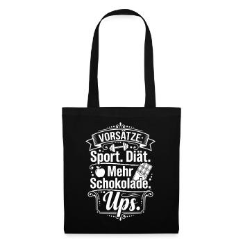Résolutions Humour : Le chocolat gagne - Sac en tissu - noir - Devant