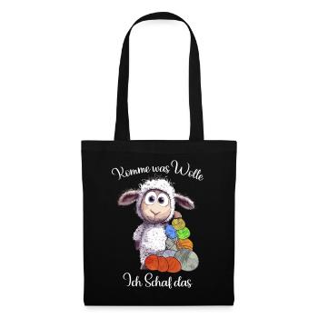 Moutons avec de la laine : je fais le jeu de mots - Sac en tissu - noir - Devant
