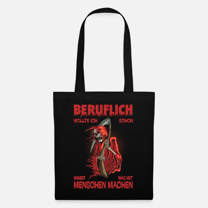 Beruflich wollte ich schon immer was mit Mensch - Stoffbeutel - Schwarz