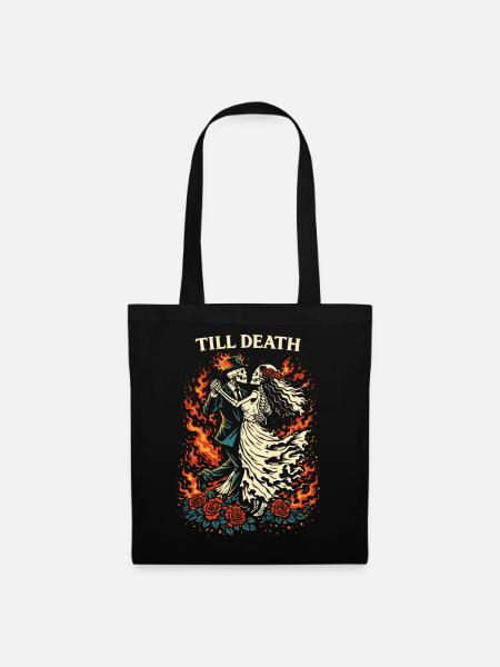 Till Death – Dark Valentine Skeleton Dance - Stoffbeutel - Schwarz