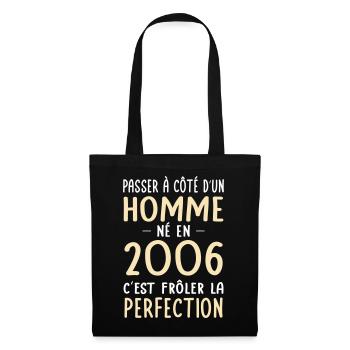 Geboren 2006 – Naht der Perfektion näher - Stoffbeutel - Schwarz - Vorne