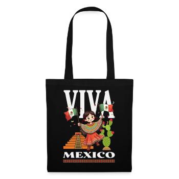 Mexiko Stolz & Heimat Mexikaner Mexico Flagge - Stoffbeutel - Schwarz - Vorne