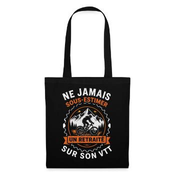 T-shirt VTT retraité – humour cycliste montagne - Sac en tissu - noir - Devant