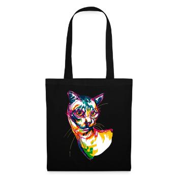 Neon Cat - Tote Bag - black - Front