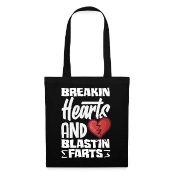 Retro Heart Valentine's Day Design Love - Tote Bag - black - Front