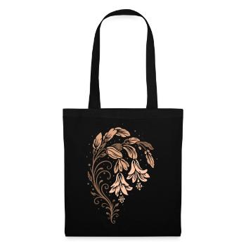 Cactus de Noël – Motif floral de la nature - Sac en tissu - noir - Devant