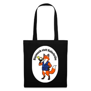 Jagdhornbläser T-Shirt Geschenk - Stoffbeutel - Schwarz - Vorne