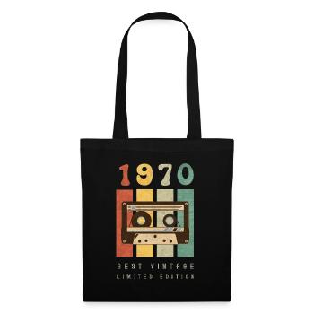 1970 Best Vintage Kassette – 70er Retro Kult Motiv - Stoffbeutel - Schwarz - Vorne