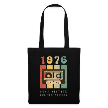 1976 Best Vintage Kassette – 70er Retro Kult Motiv - Stoffbeutel - Schwarz - Vorne