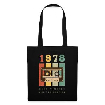 1978 Best Vintage Kassette – 70er Retro Kult Motiv - Stoffbeutel - Schwarz - Vorne